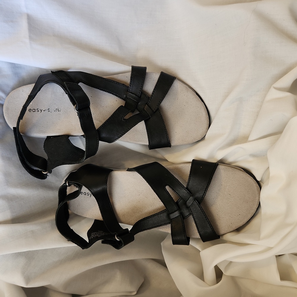 Easy Spirit Sesilvie-J Strappy Sandal Size 11 med Black/Grey